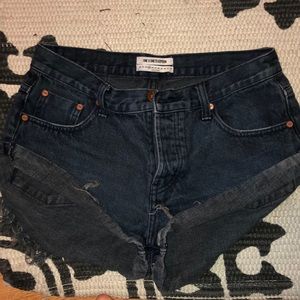 One Teaspoon dark Denim Cuffed Jean shorts